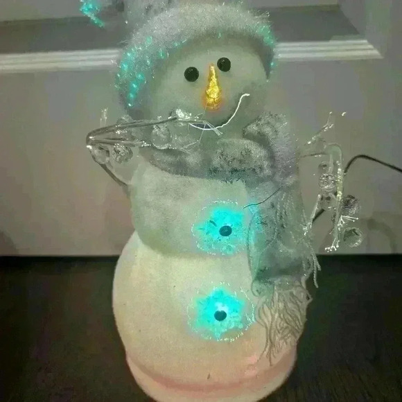 Vintage fiber optic 12" snowman changes colour - Picture 7 of 8